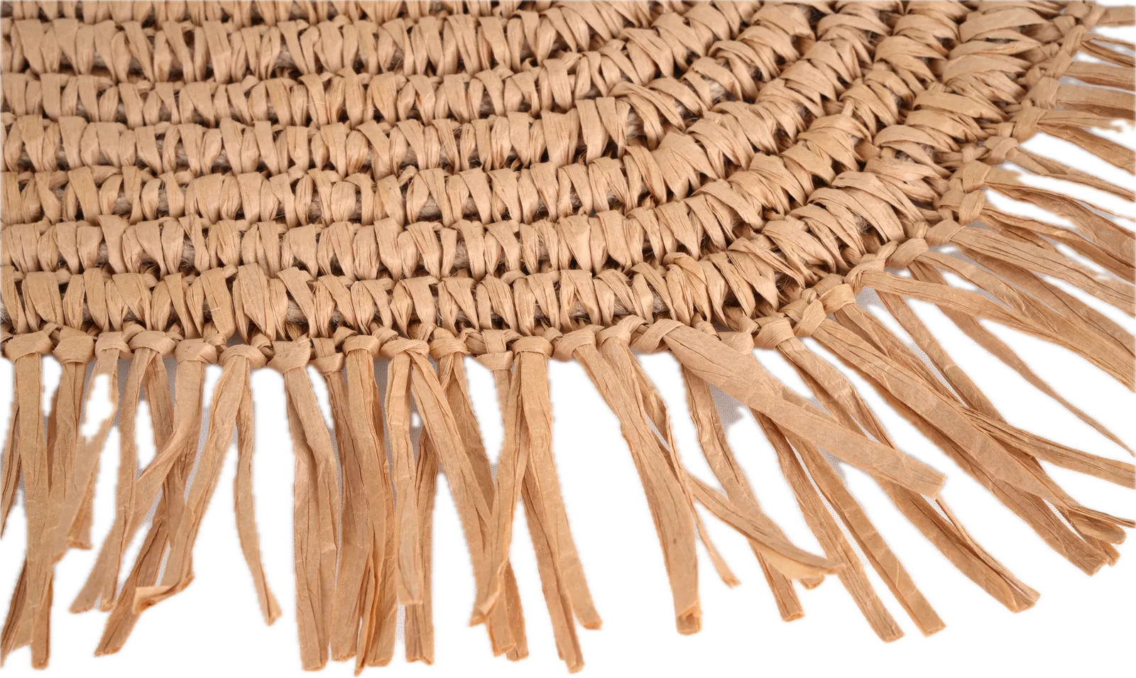 Bej Bohem Püsküllü Oval Runner, görsel 4