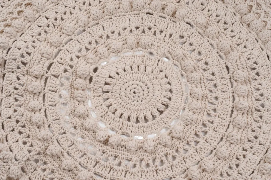 White Pearl Makrome Kilim Supla, örgünün yakın çekimi